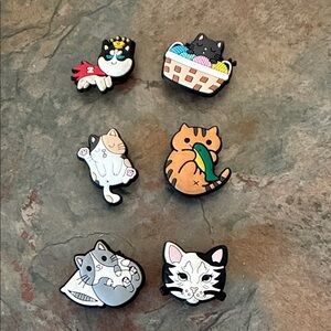 Cat Lover Croc Jibbet Set of 6 Charms